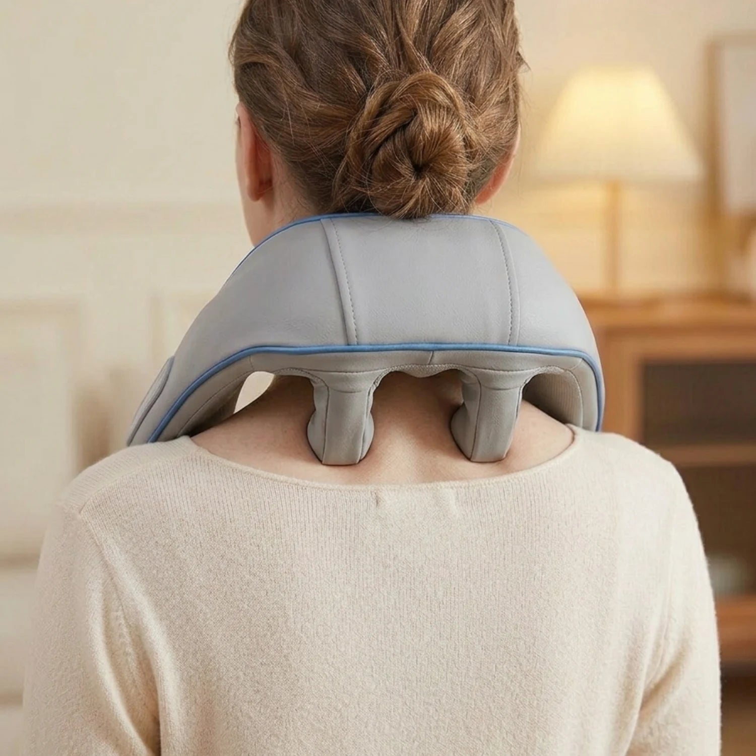 The Shoulder Drop kneading heads pressing into neck and shoulder muscles — Kosient