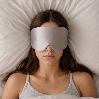 Deep Sleep Mask worn from above in bed — Kosient