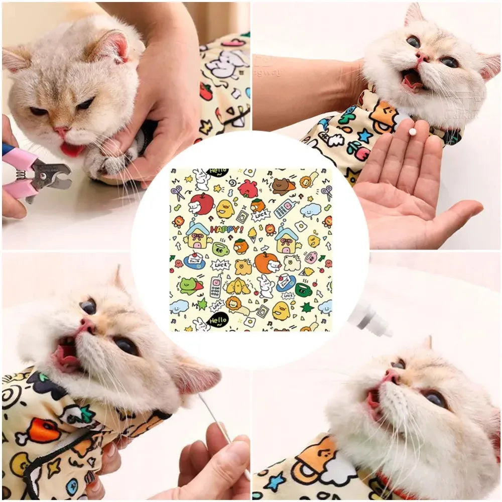 Cat Grooming Wrap – Self-Adherent Anti-Bite