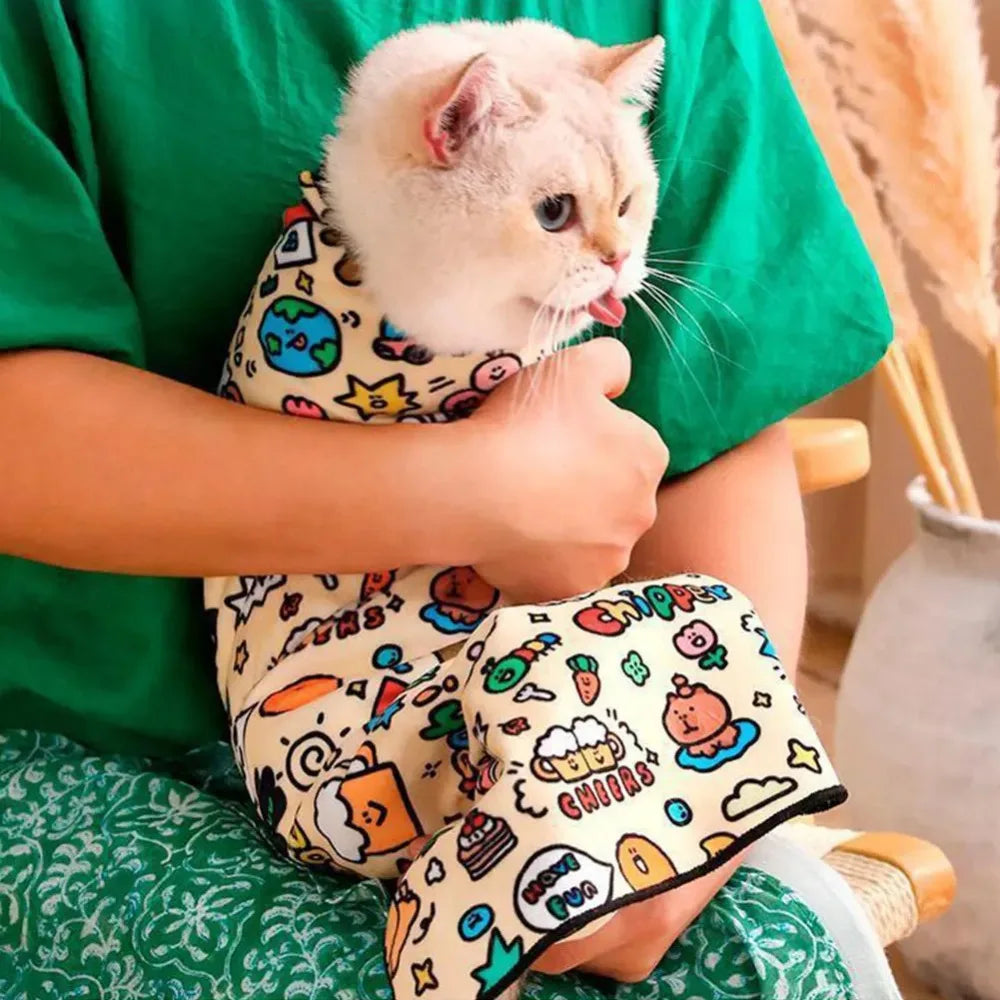 Cat Grooming Wrap – Self-Adherent Anti-Bite