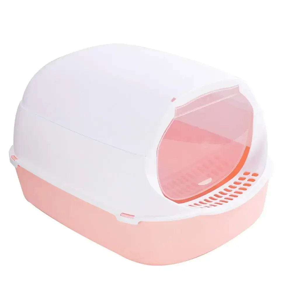 Semi-Enclosed Cat Litter Box