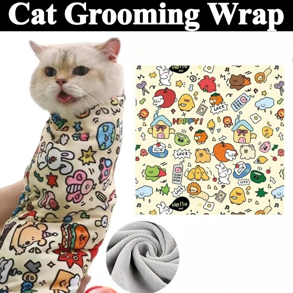 Cat Grooming Wrap – Self-Adherent Anti-Bite
