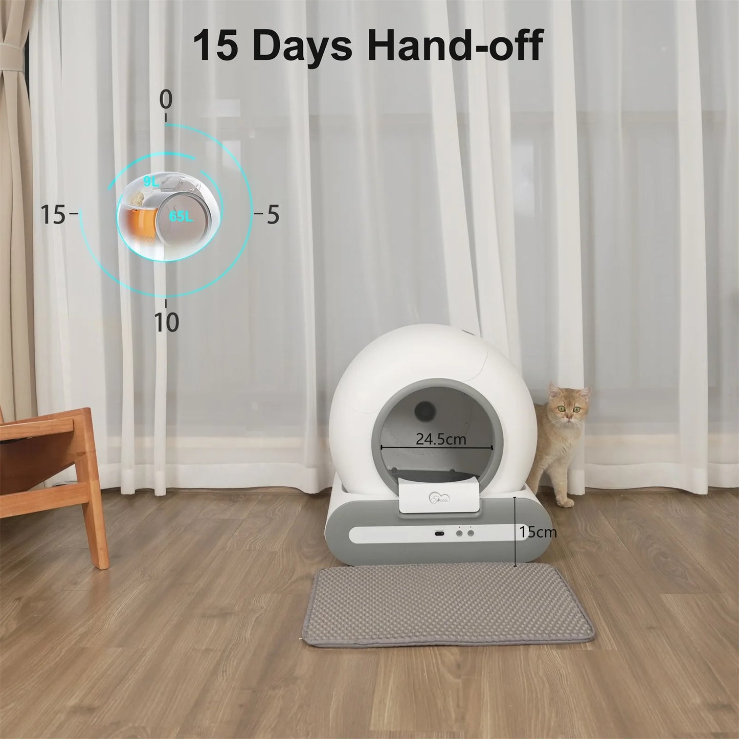 Smart Automatic Cat Litter Box – Self-Cleaning, App-Controlled