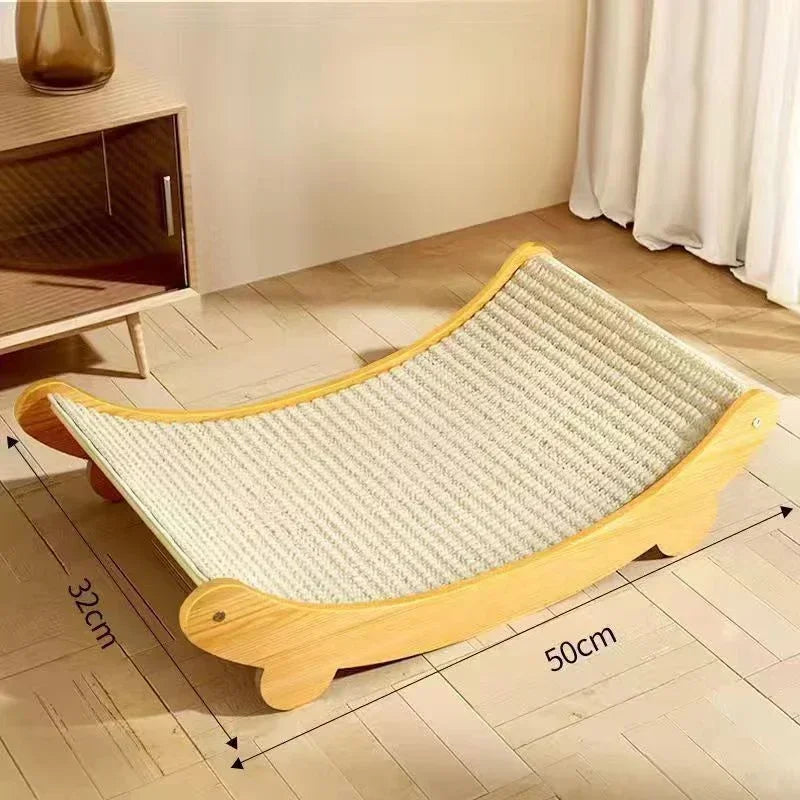 Wooden Cat Scratching Bed