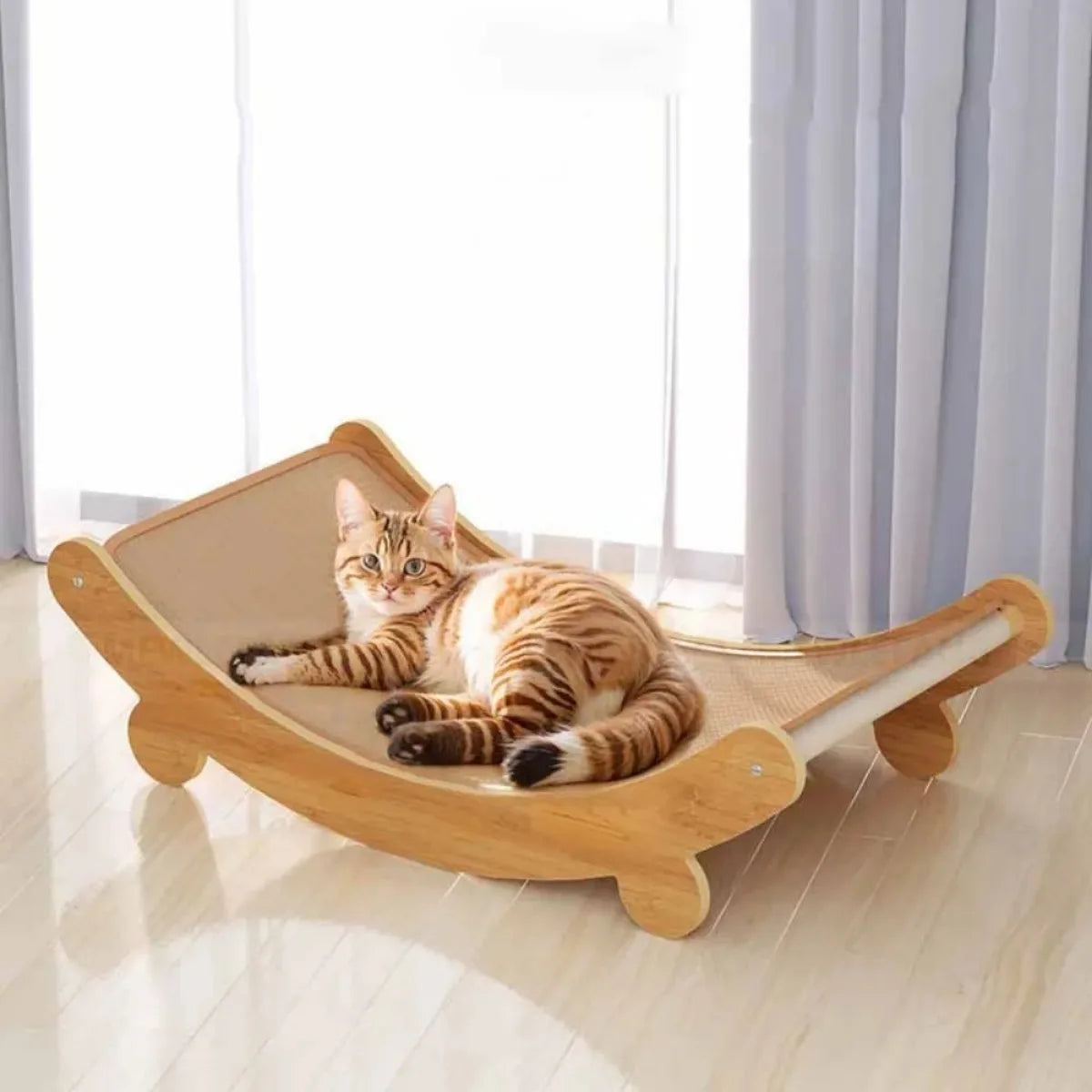 Wooden Cat Scratching Bed