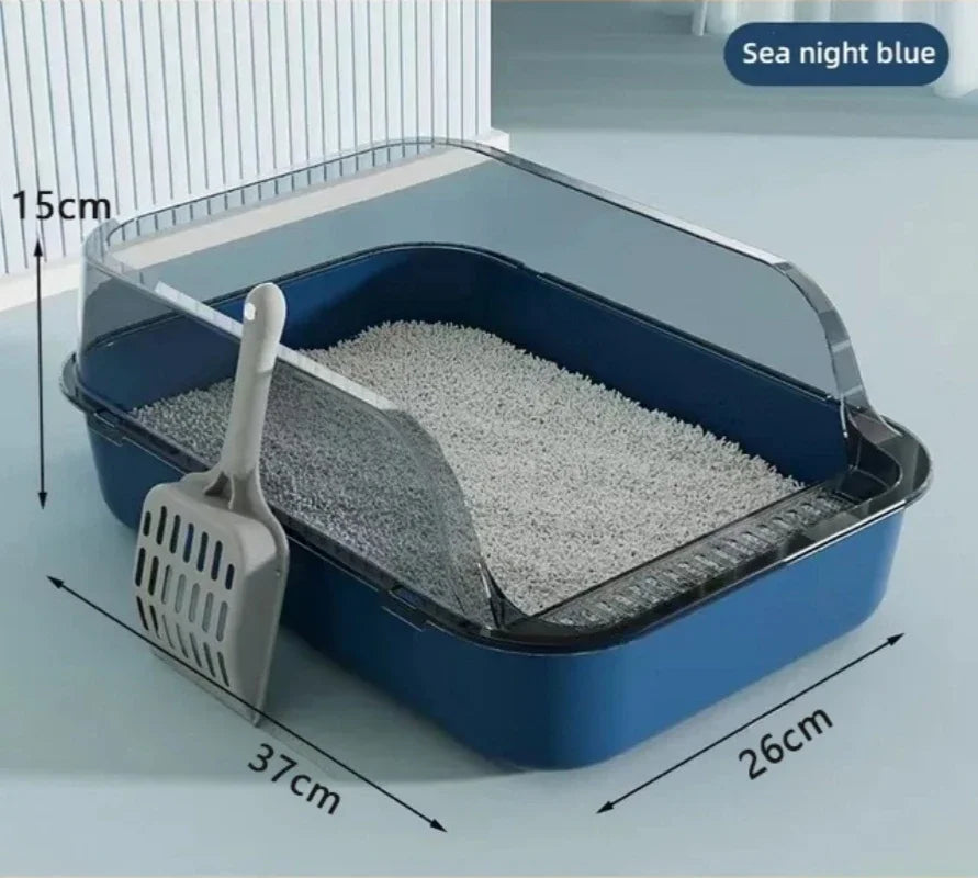 Semi-Enclosed Cat Litter Box